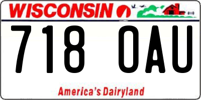 WI license plate 718OAU
