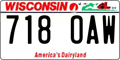 WI license plate 718OAW
