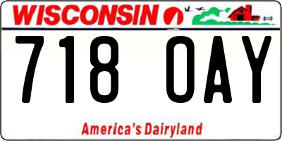 WI license plate 718OAY