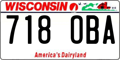 WI license plate 718OBA