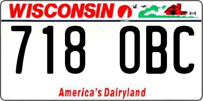 WI license plate 718OBC