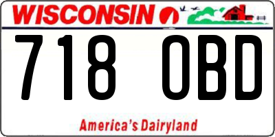 WI license plate 718OBD