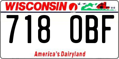 WI license plate 718OBF