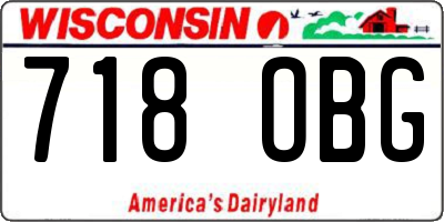 WI license plate 718OBG