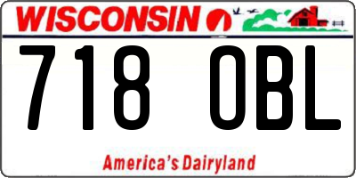 WI license plate 718OBL