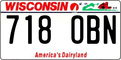 WI license plate 718OBN