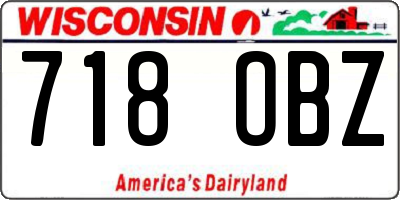 WI license plate 718OBZ