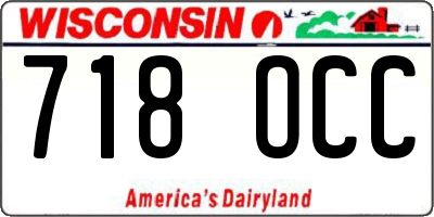 WI license plate 718OCC