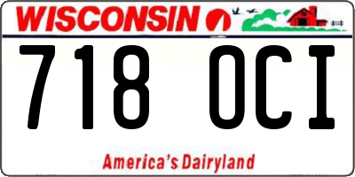 WI license plate 718OCI