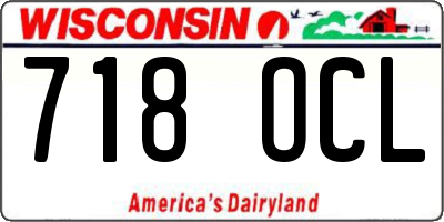 WI license plate 718OCL