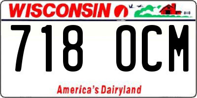 WI license plate 718OCM