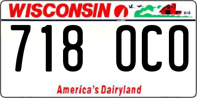 WI license plate 718OCO