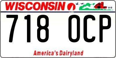WI license plate 718OCP