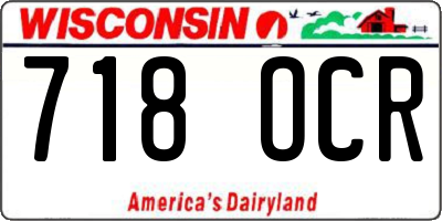 WI license plate 718OCR