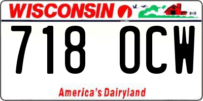 WI license plate 718OCW