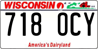 WI license plate 718OCY