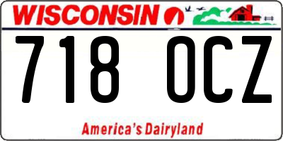 WI license plate 718OCZ