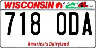 WI license plate 718ODA