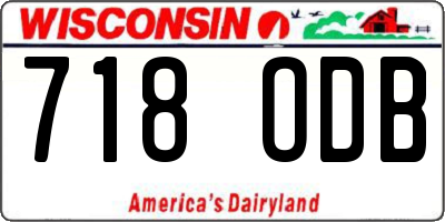 WI license plate 718ODB