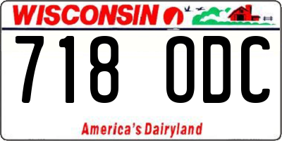 WI license plate 718ODC