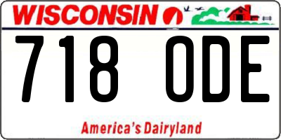 WI license plate 718ODE