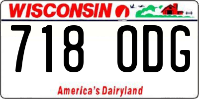 WI license plate 718ODG