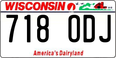 WI license plate 718ODJ