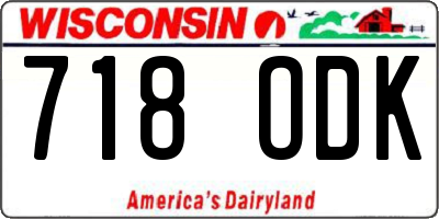 WI license plate 718ODK