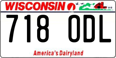 WI license plate 718ODL