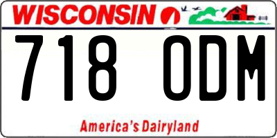 WI license plate 718ODM