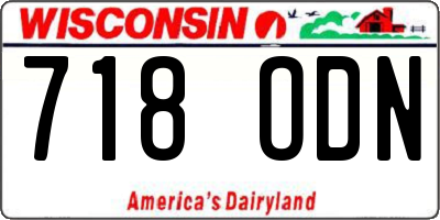 WI license plate 718ODN