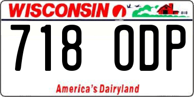 WI license plate 718ODP