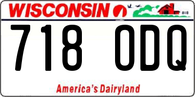 WI license plate 718ODQ