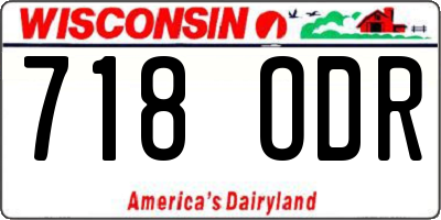 WI license plate 718ODR