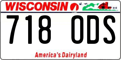 WI license plate 718ODS