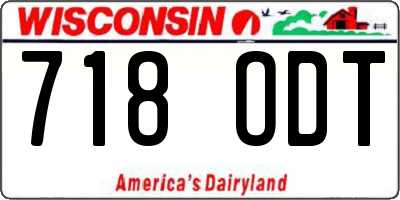 WI license plate 718ODT