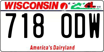 WI license plate 718ODW