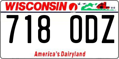 WI license plate 718ODZ