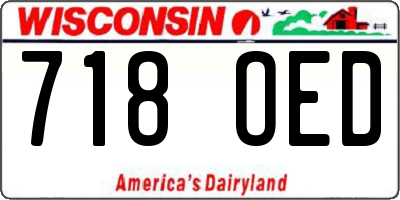 WI license plate 718OED