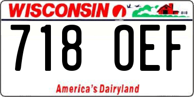 WI license plate 718OEF