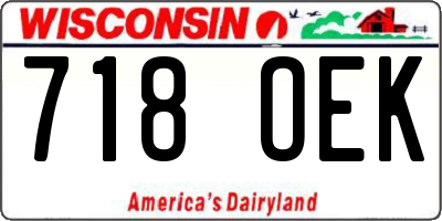 WI license plate 718OEK