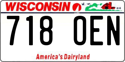 WI license plate 718OEN
