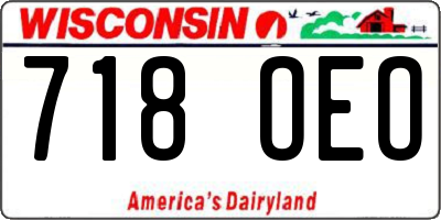 WI license plate 718OEO