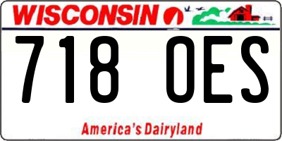 WI license plate 718OES