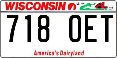WI license plate 718OET