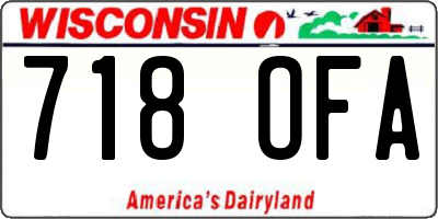 WI license plate 718OFA
