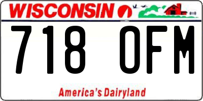WI license plate 718OFM