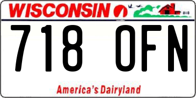 WI license plate 718OFN