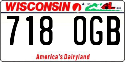WI license plate 718OGB