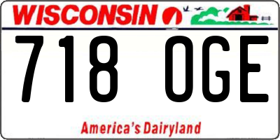 WI license plate 718OGE